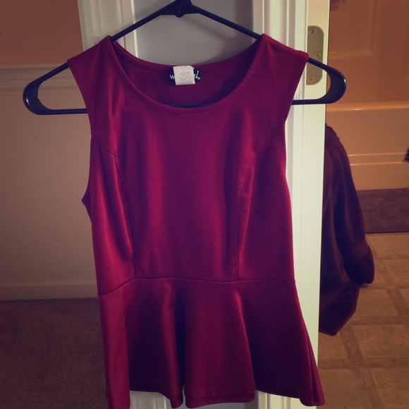 Burgundy peplum top