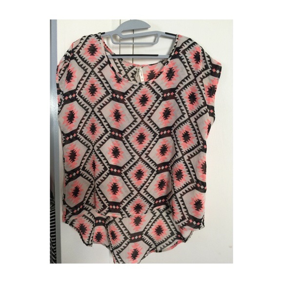 Sheer Aztec printed top