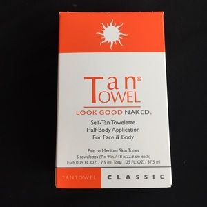 new box of tan towels