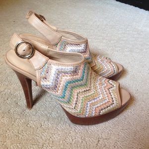 NEW Nine West Springdew Peeptoe Slingback Platform