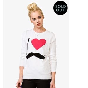 I ❤️ Mustache Sweater SOLD OUT NWOT