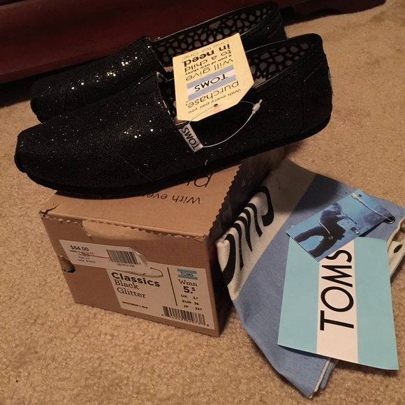 Black glitter Toms - Picture 1 of 2