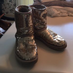 Silver sequin low Uggs