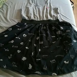 Racerback belted tank dress