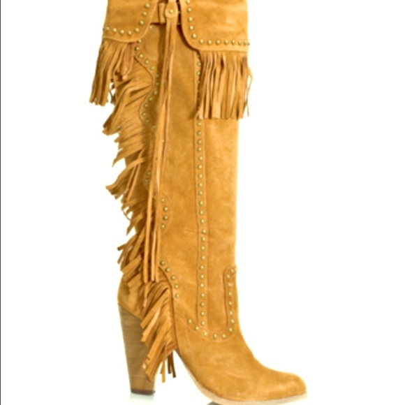Black cowboy boot with tassels