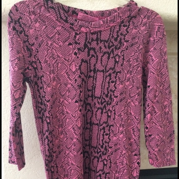 Pink and Black Snakeskin Print Top
