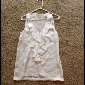 Michael Kors pearlized gold sequin ruffle tank 2