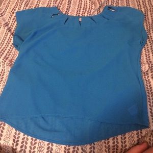 Forever21 blue sheer top size small