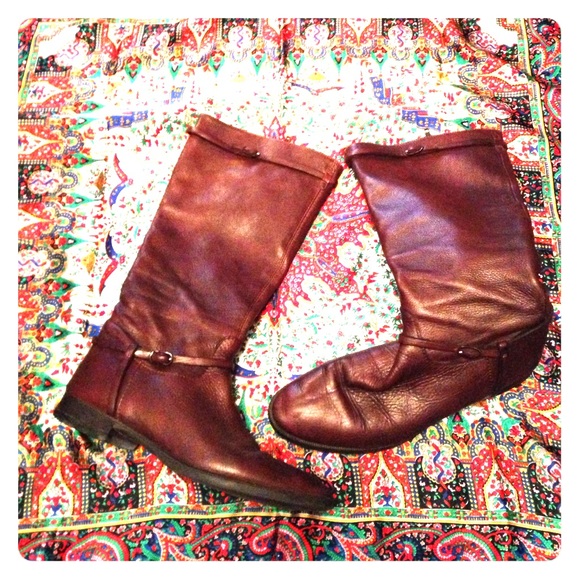 J Crew knee-high brown leather riding boots!