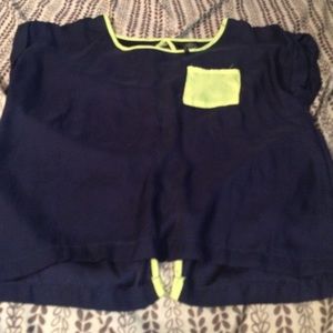 Cute blue and green sheer top size small