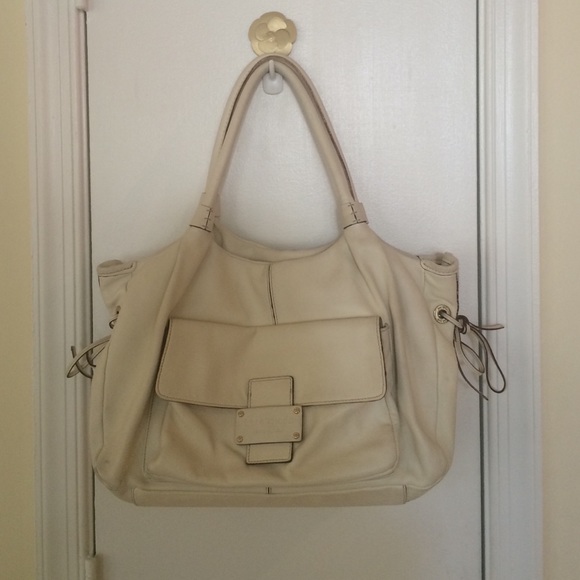Kate Spade ivory leather Stevie handbag
