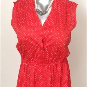 Vintage red polka dot pinup dress