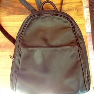 Preview Collection small black leather backpack