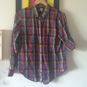 Multi-colored plaid Madewell button down - M