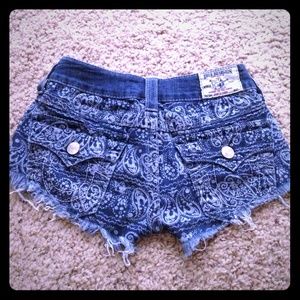 True religion shorty shorts