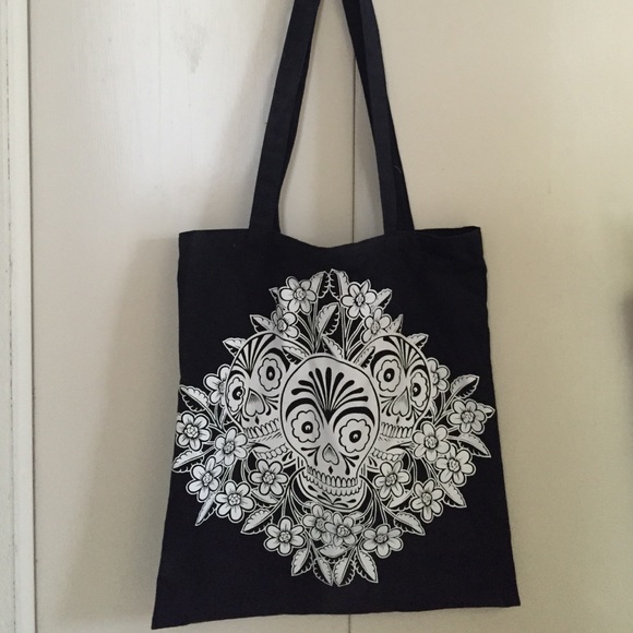 Rebel 8 Dia de los Muertos canvas tote bag