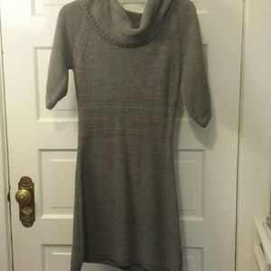 Cowl neck sweater dress