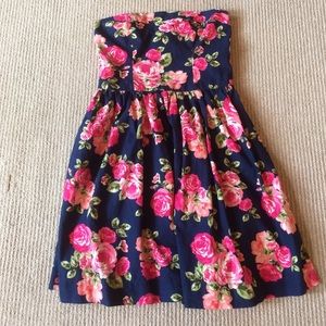 Strapless Navy/Floral Sundress