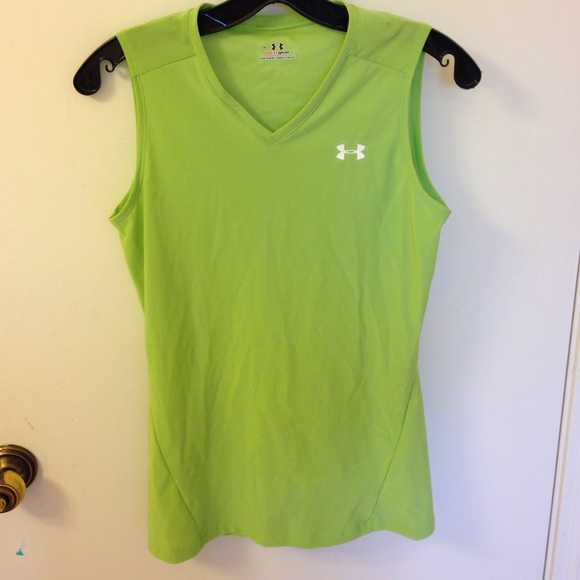 Lime green under armour tank.