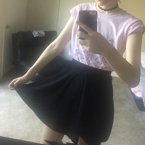 topshop black skater skirt