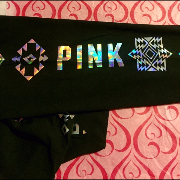 New Victoria's Secret Metallic/Foil Leggings Black