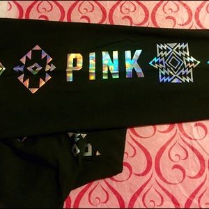 New Victoria's Secret Metallic/Foil Leggings Black