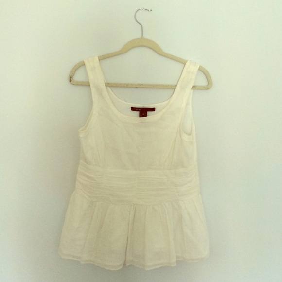 Marc Jacobs white gathered sleeveless top