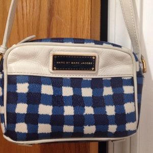Marc Jacobs Gingham checkered cross body bag blue