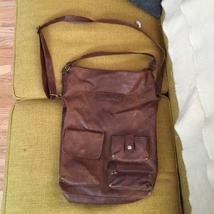 Leather over the shoulder bag