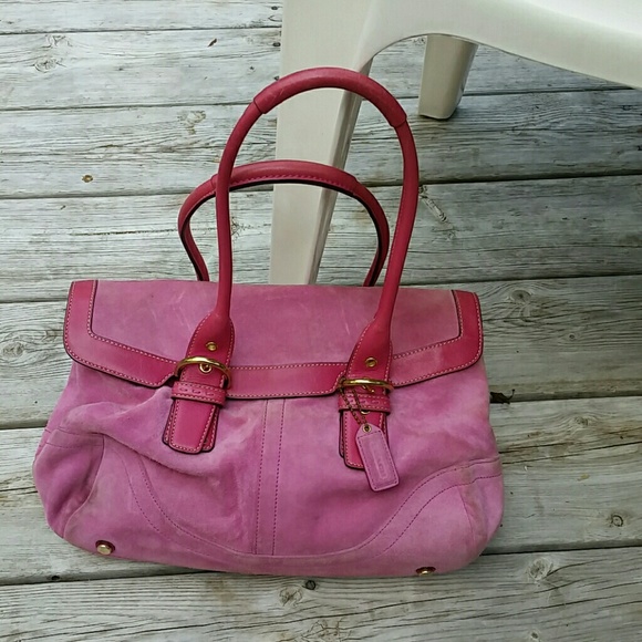 Coach Handbags - Coach Handbag Soho Collection PINK SUEDE