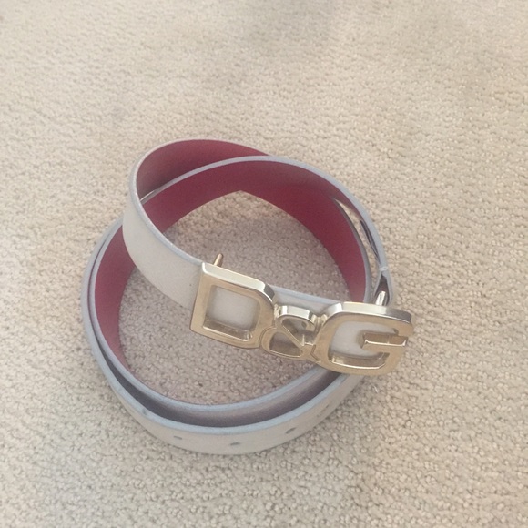 D&G leather belt / 2 color read and light beige