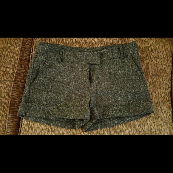 Aqua tweed trouser shorts