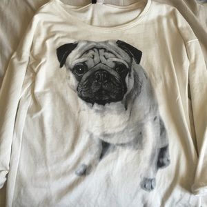 Adorable H&M Oversized Pug Sweater Size M