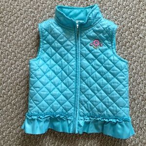 Adorable turquoise vest for your toddler girl.