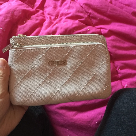Baby pink guess wristlet