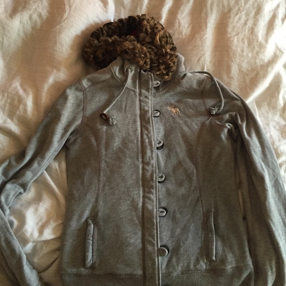 Abercrombie & Fitch hooded grey warm sweatshirt