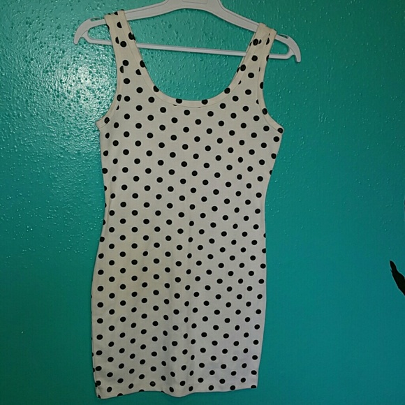Cute black and white polka-dot dress