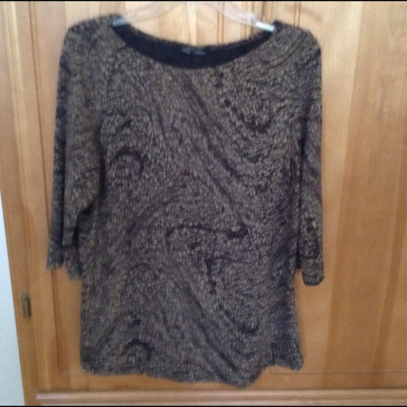 Brown Print Blouse