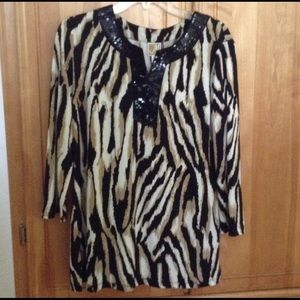 Gorgeous Print and Sequin Blouse