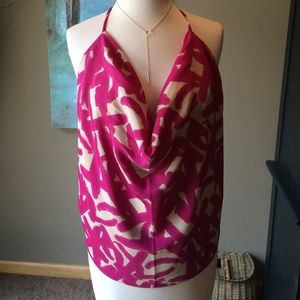 Beautiful Pink and Cream backless halter top 💖