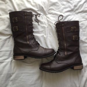 Lace up army boots