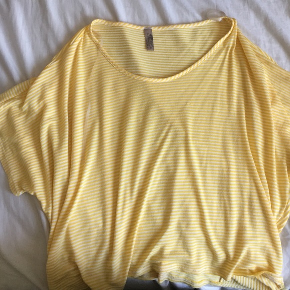 Oversized Yellow & White Striped Shirt Size S