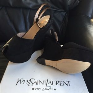 YSL peep toes wedges