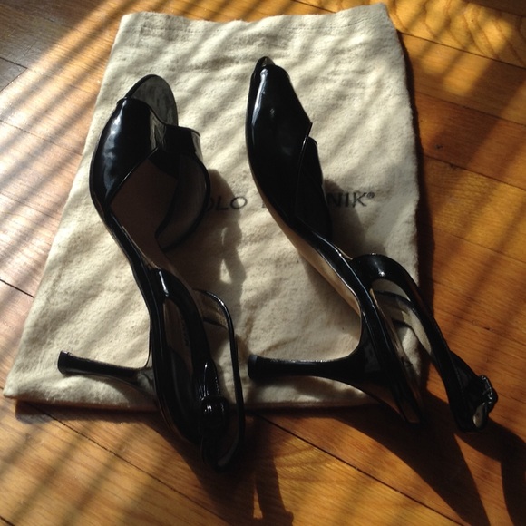 🌹Manolo Blahnik black sling back pumps🌹 - Picture 4 of 8