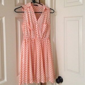 Orange and white chevron dress
