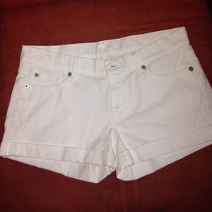 7 for all mankind white denim shorts