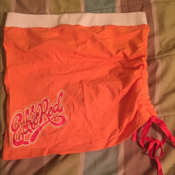 Echo Red tup top in orange