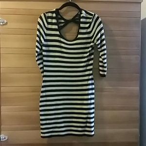 Gold and black striped dress