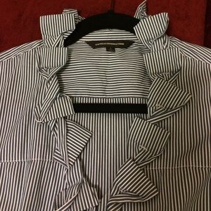 😘 Ruffle Striped Blouse - Large💕