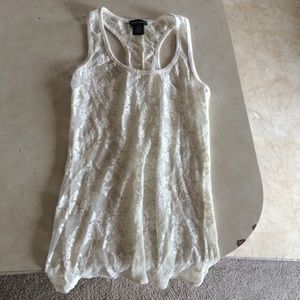 White wet seal tank top